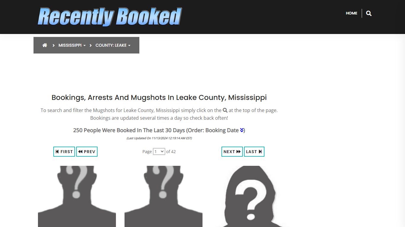 Bookings, Arrests and Mugshots in Leake County, Mississippi