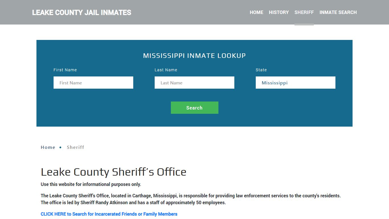 Leake County Sheriff, MS Arrest Warrant Lookup