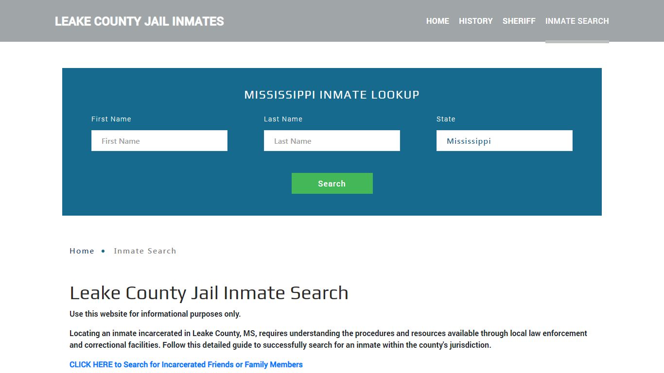 Leake County, MS Detainee Lookup